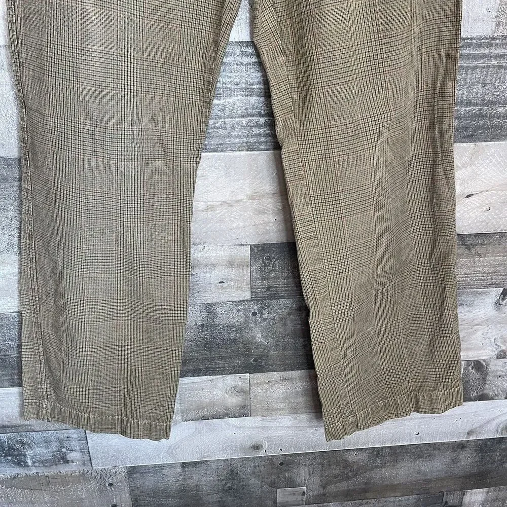 American Eagle Outfitters AE Khaki‎ Chino Pants Mens Size 33 x 32 Brown Plaid
